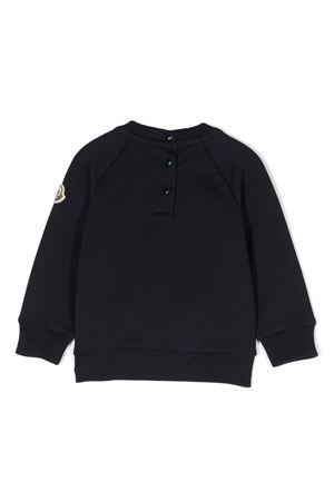 Navy blue stretch-cotton sweatshirt MONCLER KIDS | 8G0000780996778